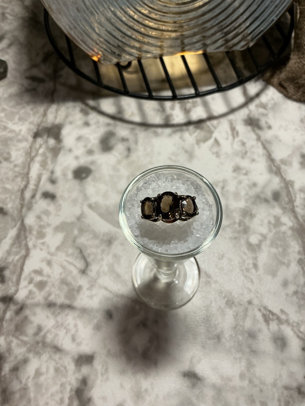 SETA Smoky Quartz Three-Stone Ring  9